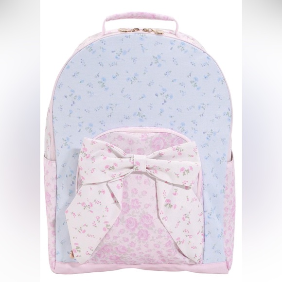 LoveShackFancy Handbags - LoveShackFancy school girls floral backpack pastel pink blue w bow PB